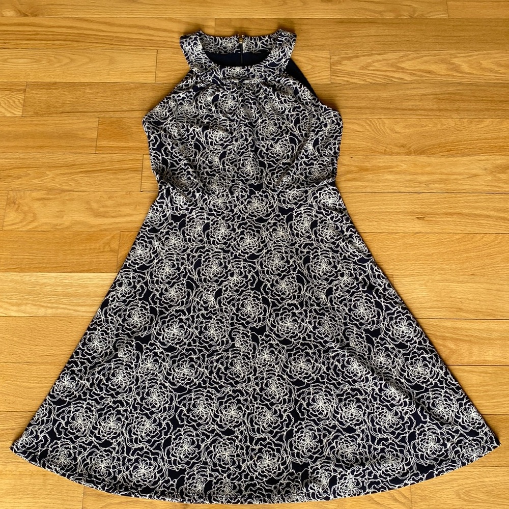 Tommy Hilfiger halter dress navy and white womens 2